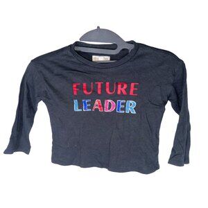 Tucker + Tate "Future Leader" Long Sleeve T-Shirt, Black, Size 2, NWT